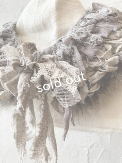 画像7: toromeco/裂き編みファーティペット・greige