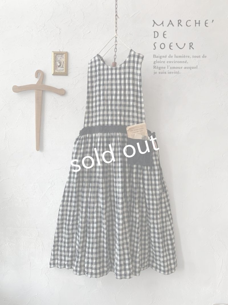 画像1: MARCHE' DE SOEUR／バッククロスワンピース・黒ウエスト (1)