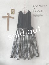 MARCHE' DE SOEUR／バッククロスワンピース・黒×ギンガム