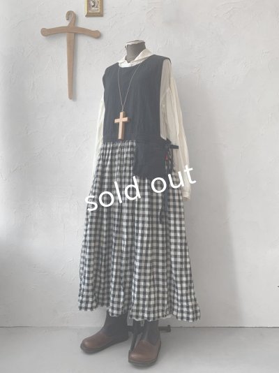 画像6: MARCHE' DE SOEUR/バッククロスワンピース・黒×ギンガム