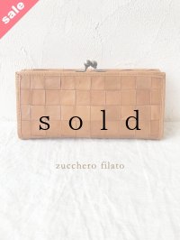 【半額・12月末まで】zucchero filato/カウレザーがまぐち長財布