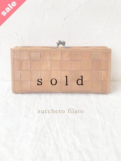 画像1: 【半額・12月末まで】zucchero filato/カウレザーがまぐち長財布