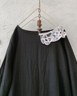 画像5: MARCHE' DE SOEUR／バテンレース付きフレンチワンピース・へリンボンブラック (5)