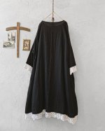 画像8: MARCHE' DE SOEUR／バテンレース付きフレンチワンピース・へリンボンブラック (8)