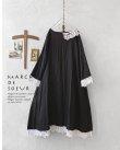 画像3: MARCHE' DE SOEUR／バテンレース付きフレンチワンピース・へリンボンブラック (3)