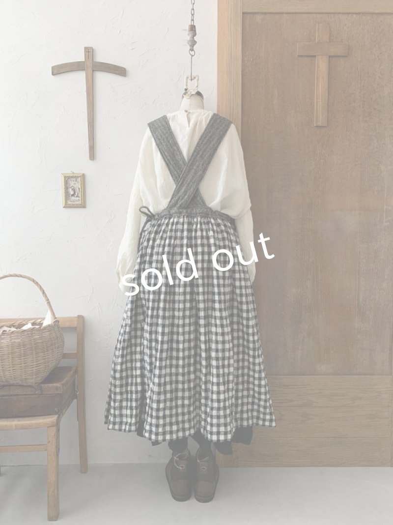 画像6: MARCHE' DE SOEUR／バッククロスワンピース・へリンボン×ギンガム (6)
