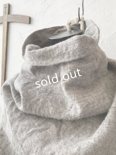 画像3: MARCHE' DE SOEUR/シェットランドウールへリンボーンポンチョ・モカベージュ