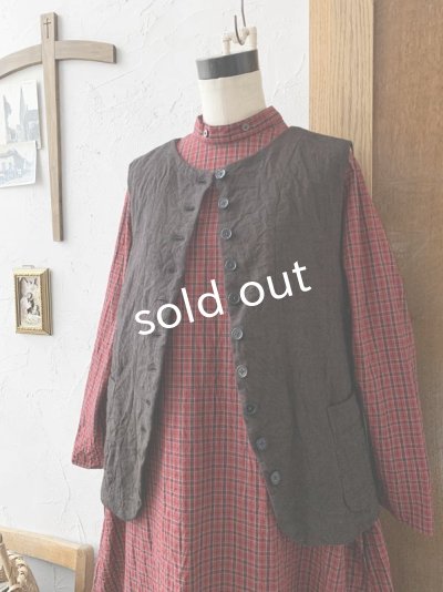 画像4: Reliure／ボタンベスト・チャコール