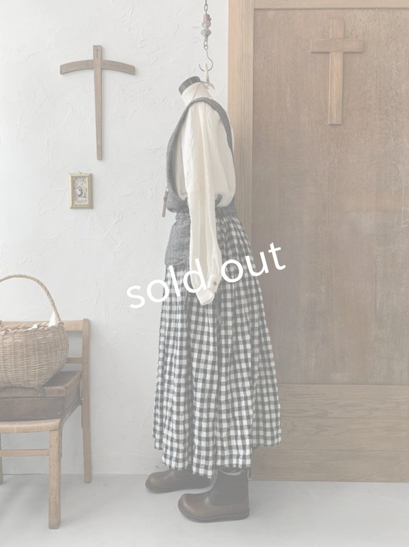 画像4: MARCHE' DE SOEUR／バッククロスワンピース・へリンボン×ギンガム (4)