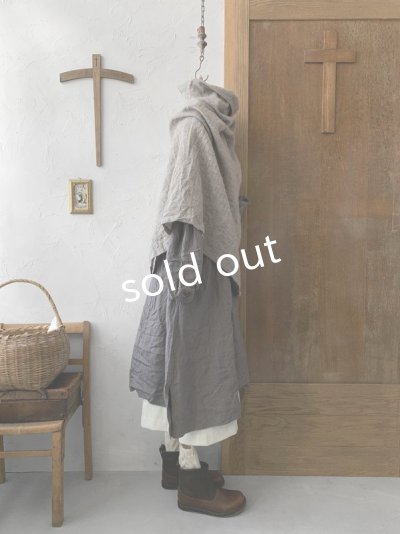 画像7: MARCHE' DE SOEUR/シェットランドウールへリンボーンポンチョ・モカベージュ