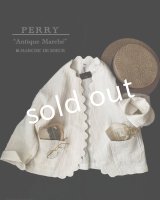 PERRY/jacquard scallop jacket・white