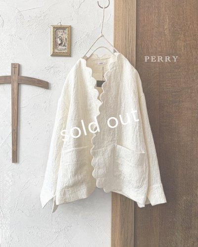 画像5: PERRY/jacquard scallop jacket・white