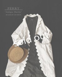 PERRY/Linen scallop coat・white