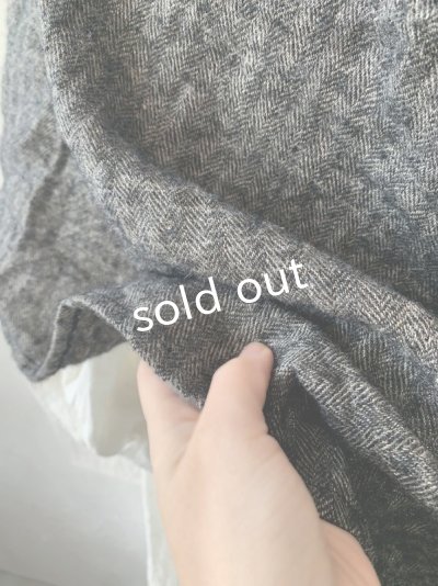 画像6: MARCHE' DE SOEUR／シェットランドウールへリンボーンポンチョ・チャコール