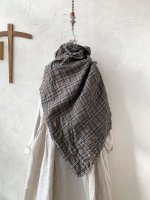 画像9: MARCHE' DE SOEUR／クラシックリネンウールポンチョ・アンティークチェック (9)