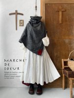 画像1: MARCHE' DE SOEUR／シェットランドウールへリンボーンポンチョ・チャコール (1)