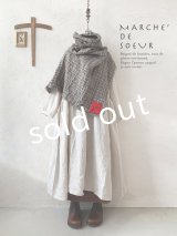 MARCHE' DE SOEUR／クラシックリネンウールポンチョ・アンティークチェック