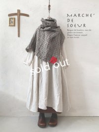 MARCHE' DE SOEUR／クラシックリネンウールポンチョ・アンティークチェック