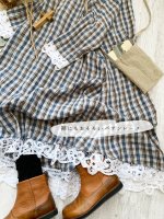 画像3: MARCHE' DE SOEUR／フレンチワンピース・ブルーチェック (3)