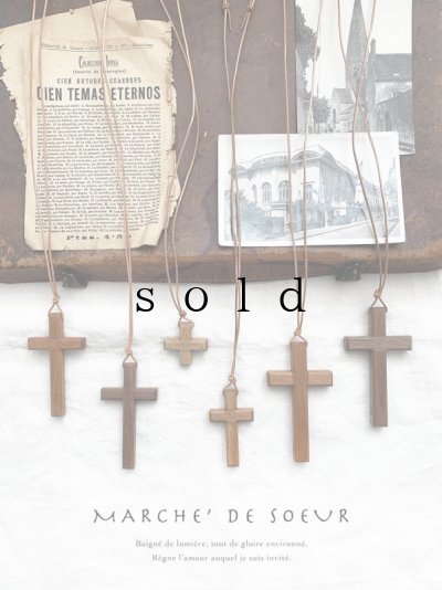 画像1: MARCHE' DE SOEUR／木の十字架ネックレス