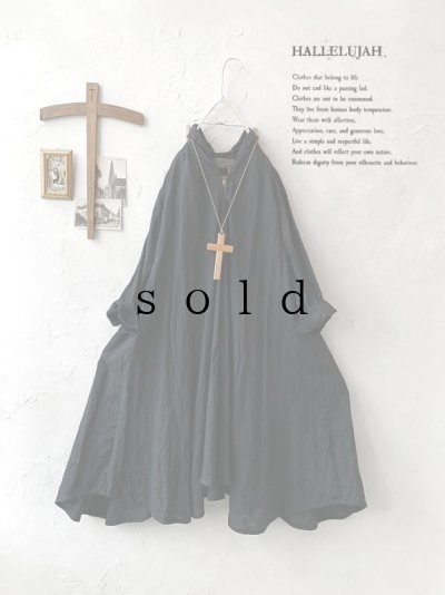 画像2: HALLELUJAH／Robe de femme de chambre 小間使いローブ衿付・black