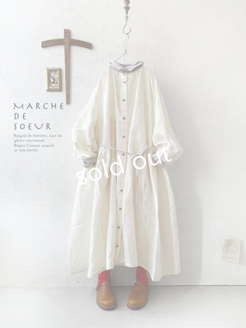 画像1: MARCHE' DE SOEUR／アンのリボンワンピース・ミルク (1)