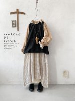 画像1: MARCHE' DE SOEUR／ラッフルバルーンプルオーバー・ソフトベージュ×黒 (1)