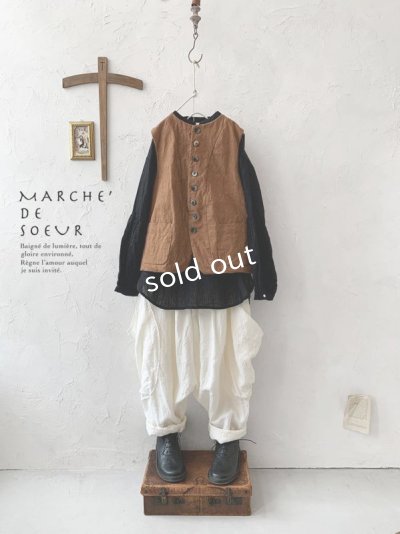 画像1: MARCHE' DE SOEUR／ベスト・柿渋染め