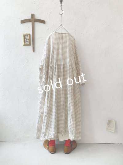 画像9: MARCHE' DE SOEUR／ギャザーワンピース・ベージュチェック