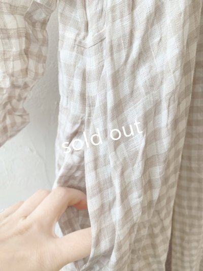 画像7: MARCHE' DE SOEUR／ギャザーワンピース・ベージュチェック