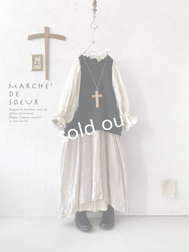 画像1: MARCHE' DE SOEUR／ラッフルバルーンプルオーバー・オフ×黒 (1)