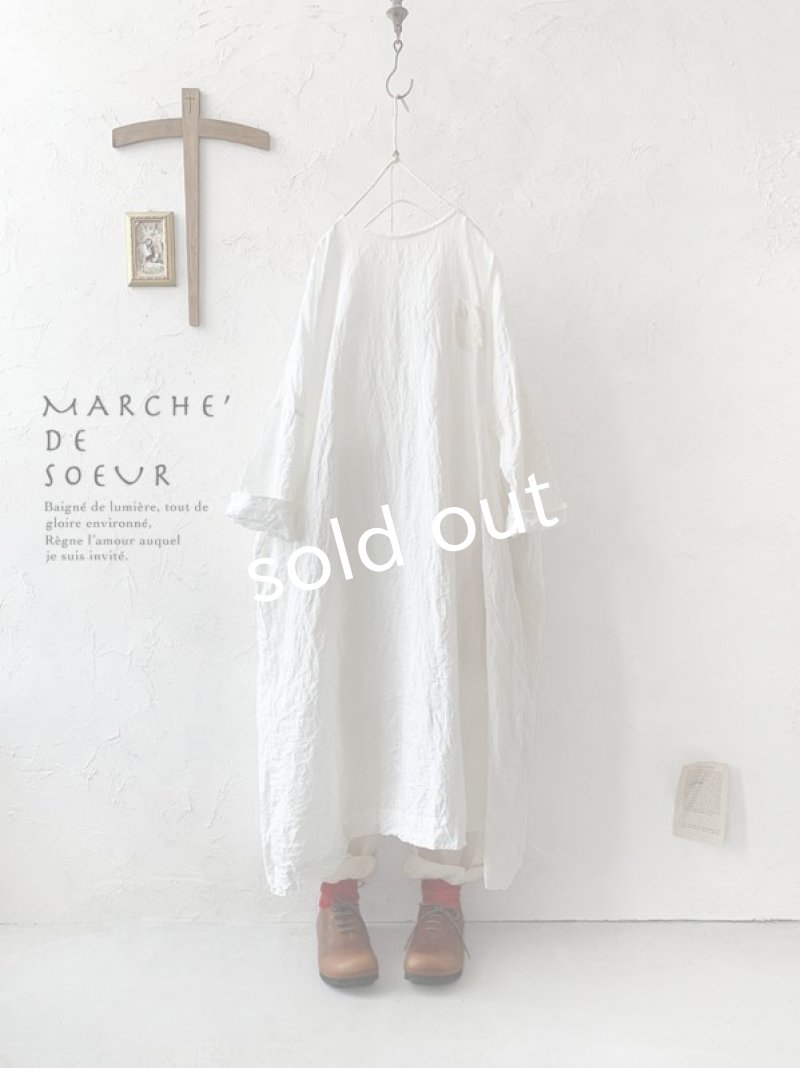 画像1: MARCHE' DE SOEUR／シンプルワンピース・オフホワイト (1)