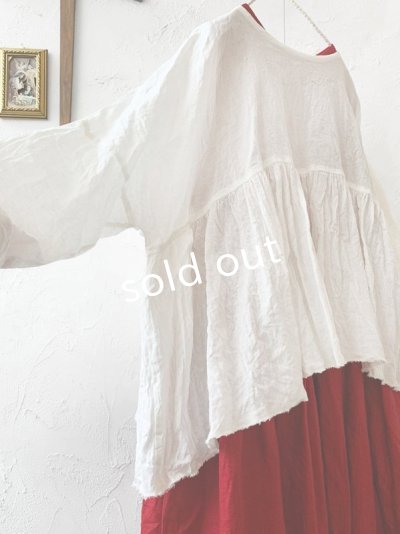 画像3: MARCHE' DE SOEUR／ギャザープルオーバー・オフホワイト