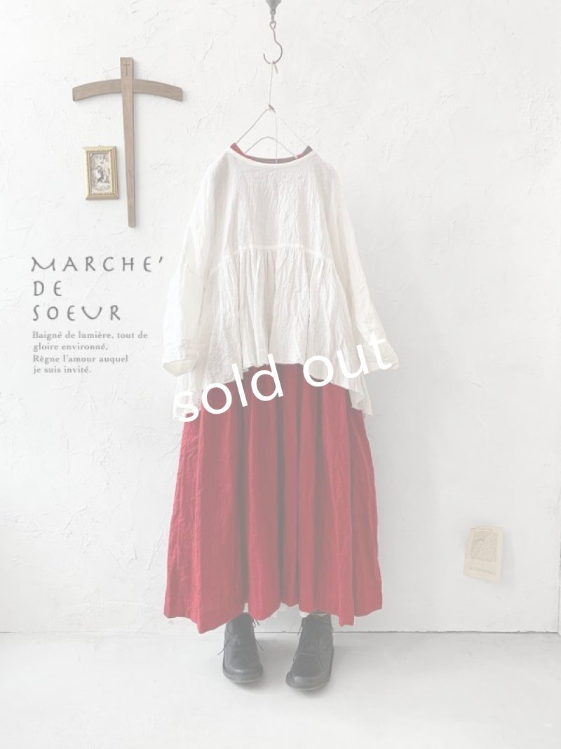 画像1: MARCHE' DE SOEUR／ギャザープルオーバー・オフホワイト (1)