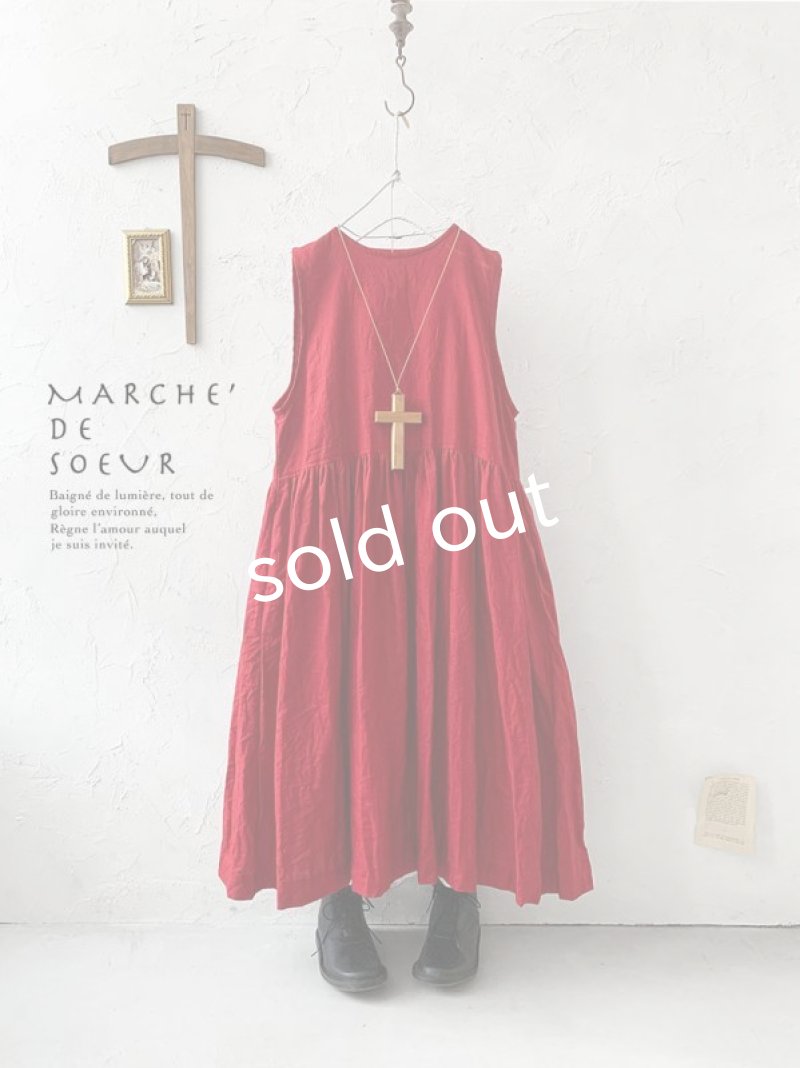 画像1: MARCHE' DE SOEUR／ノースリーブワンピース・レッド (1)