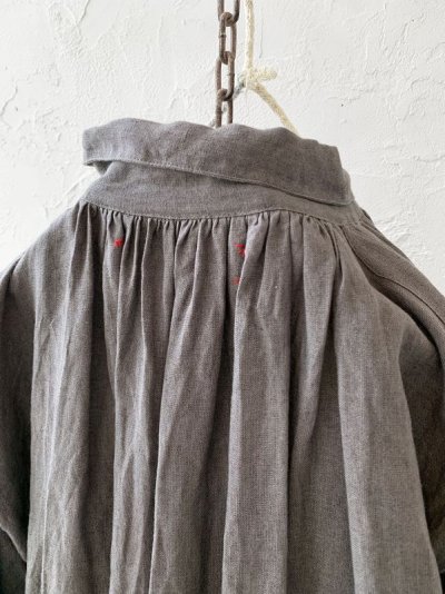 画像11: HALLELUJAH／1890's Bourgeron 羊飼いシャツワンピース・gray