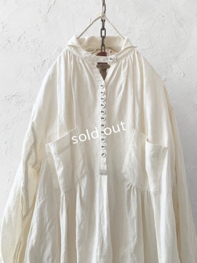 画像2: HALLELUJAH／1890's Bourgeron 羊飼いシャツワンピース・off-white