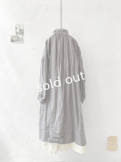 画像10: HALLELUJAH／1890's Bourgeron 羊飼いシャツワンピース・gray