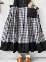画像3: MARCHE' DE SOEUR／エプロンワンピース・黒×ブルーチェック (3)