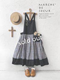 MARCHE' DE SOEUR／エプロンワンピース・黒×ブルーチェック