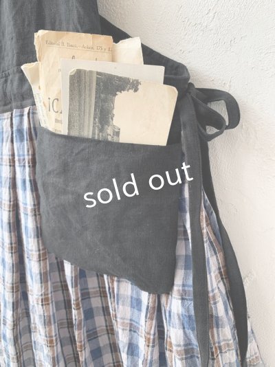 画像4: MARCHE' DE SOEUR／エプロンワンピース・黒×ブルーチェック