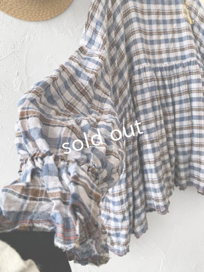 画像6: MARCHE' DE SOEUR／ギャザープルオーバー・ブルーチェック