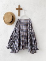 画像7: MARCHE' DE SOEUR／ギャザープルオーバー・ブルーチェック (7)