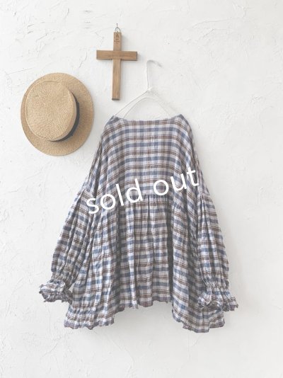 画像7: MARCHE' DE SOEUR／ギャザープルオーバー・ブルーチェック