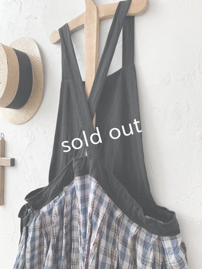 画像7: MARCHE' DE SOEUR／エプロンワンピース・黒×ブルーチェック