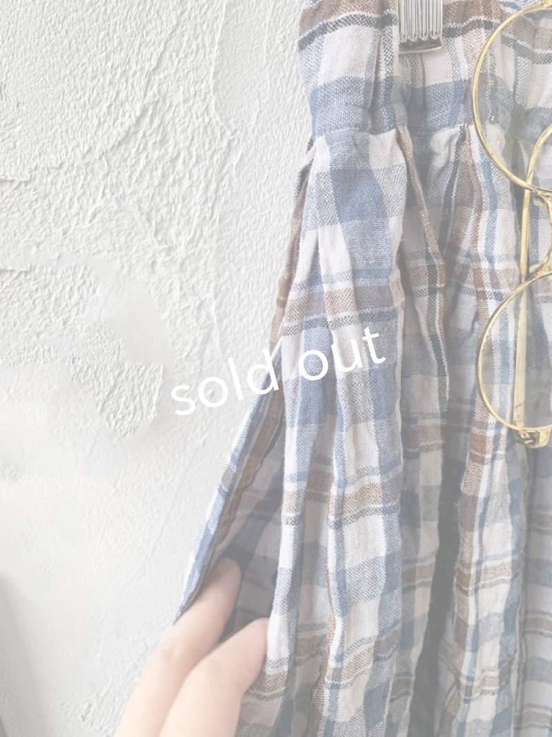 画像3: MARCHE' DE SOEUR／サイドリボンスカート・ブルーチェック (3)