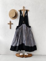 画像6: MARCHE' DE SOEUR／エプロンワンピース・黒×ブルーチェック (6)