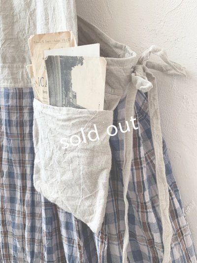 画像4: MARCHE' DE SOEUR／エプロンワンピース・生成り×ブルーチェック