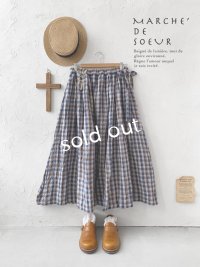 MARCHE' DE SOEUR／サイドリボンスカート・ブルーチェック