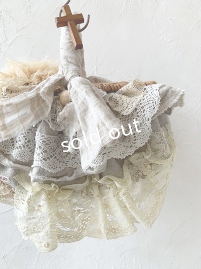 画像3: pollenbienco／アンティークレースのカバーバスケット